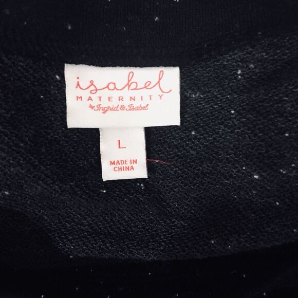 Isabel Maternity Cold Shoulder Ruffle Sweatshirt Black and White Size Large - Picture 5 of 7